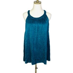Torrid Dark Teal Sleeveless Satin Blouse 3131